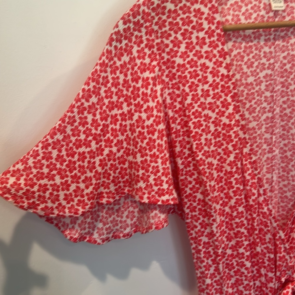 Billabong All For You Red Floral Wrap Dress - Picture 6 of 15